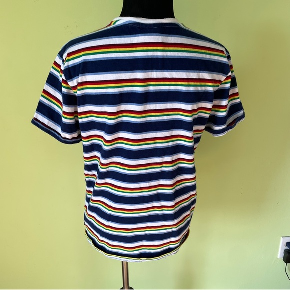 HUF WORLDWIDE RAINBOW STRIPED T SHIRT SIZE SMALL SKATER - Picture 2 of 6